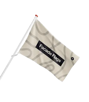 Facade flags printed with your business name - available online at HelloPrint
