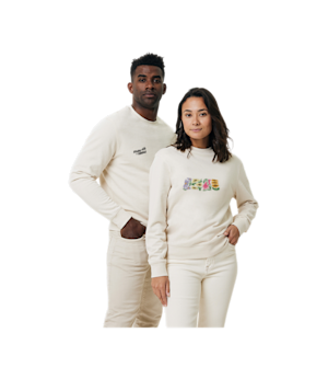 Recycelter Rundhals-Sweater - ungefärbt