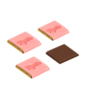 Quadrotti al cioccolato con carta riciclata