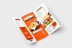 Print folded leaflets for all your needs - take away menu leaflet printed with Helloprint