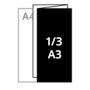 A3 <br>gefaltet zu <br><strong>1/3 A3 (6pp)</strong>