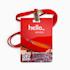 Een rood PVC papier met rechthoekige uitsnede, beschikbaar op DrukwerkMAX met mogelijke personalisatie.