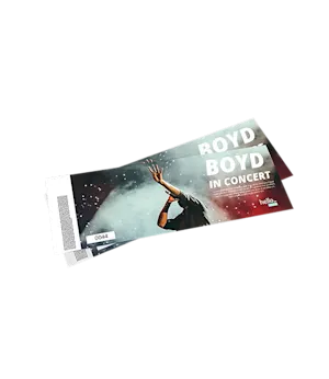 purple printed entrance tickets