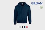 Image of a Gildan Hoodie with a zip. Personalise at Helloprint now!