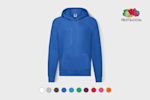 Image of a blue Fruit of the Loom hoodie with your logo.