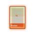 LED lightbox poster display with an orange frame featuring a minimalist cat-themed poster and the word