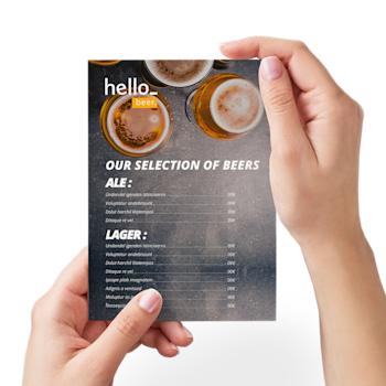 Ongevouwen menukaarten