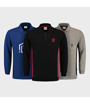 Felpa con colletto polo e taschino Tricopr