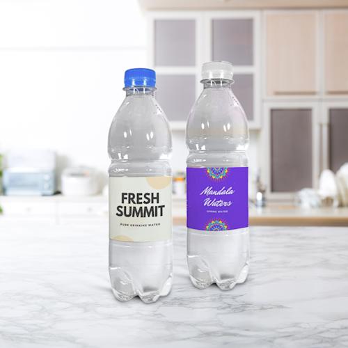 Waterfles met mat of glanzend etiket