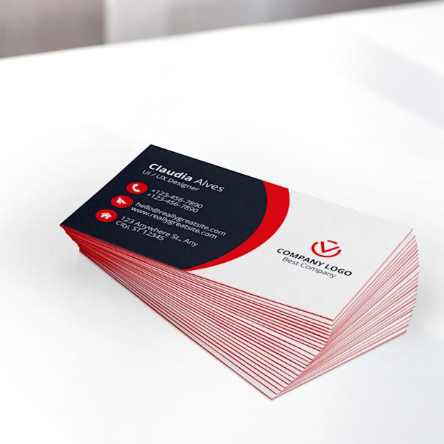 Cartes de visite à tranche colorée