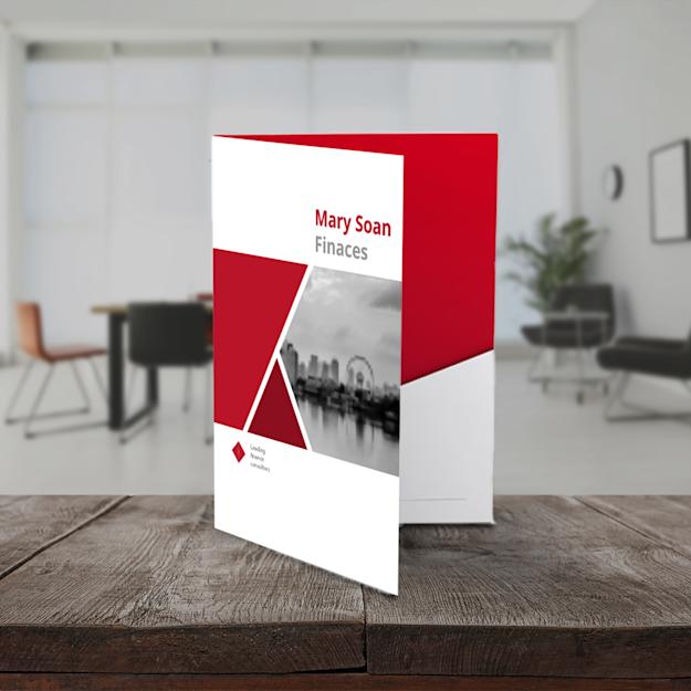 Präsentationsmappe mit geleimter Tasche