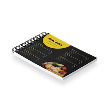 Carte de menu à reliure spirale