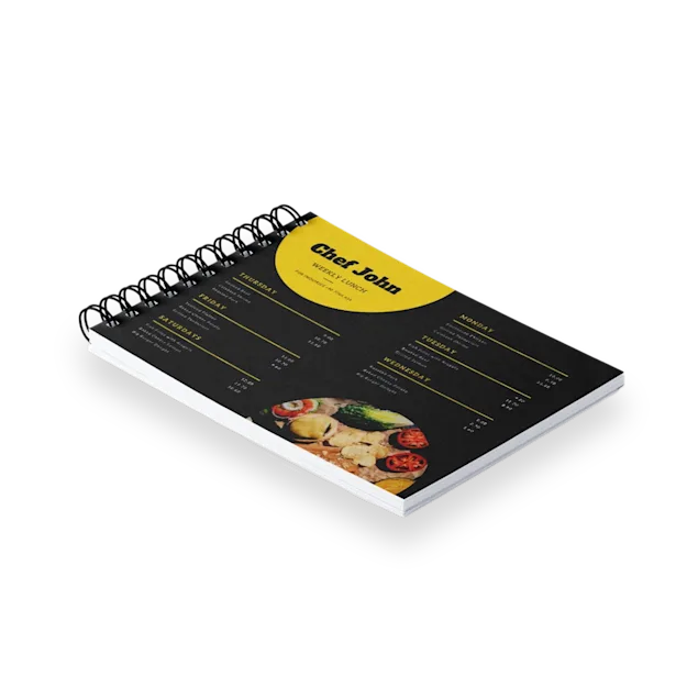 Spiral-bound Menus