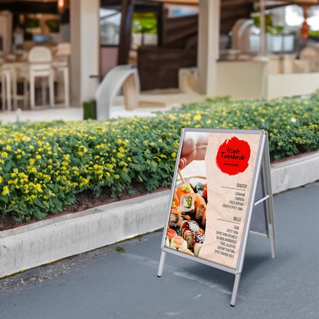 Cavalletti pubblicitari pieghevoli porta poster