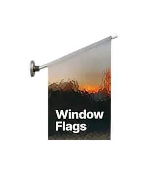 Window flags printing, personalise yours with your company logo at HelloPrint
