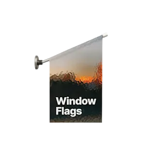 Window flags printing, personalise yours with your company logo at HelloPrint