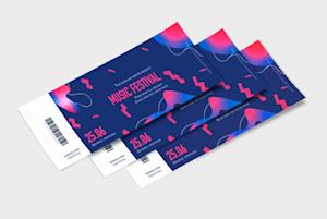 purple printed entrance tickets