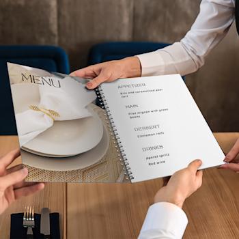 Carte de menu à reliure spirale