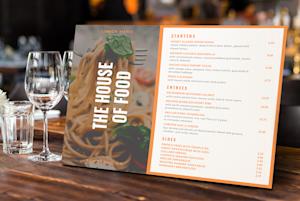 Voorbeeld menukaart restaurant