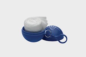 Poncho in ronde container