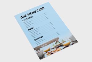 Ongevouwen menukaarten