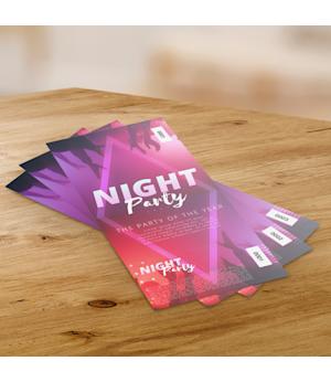 purple printed entrance tickets