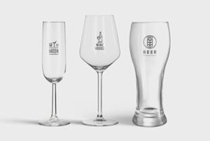 Personalised drinkware - water, wine and beer glasses printed with your brand - holaimprenta.es