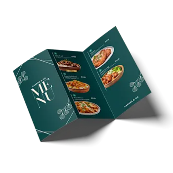 Cartas para restaurantes con pliegue acordeón