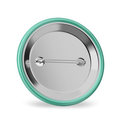 De achterkant van een gepersonaliseerde button met bijvoorbeeld een foto of tekst in 75mm formaat verkrijgbaar bij Drukzo.