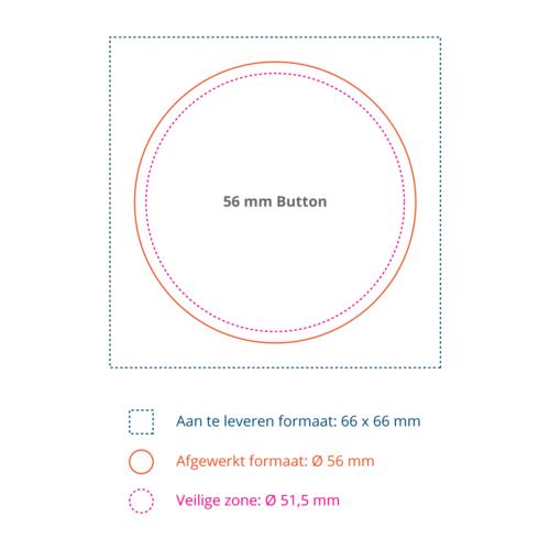Goedkope buttons Ø 56mm bij DRUKWERKTIJGER.NL. Laat je eigen buttons bedrukken en bestel gemakkelijk online.