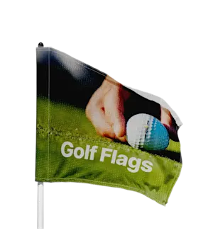 Printed golf flags with your professional design - get yours online at HelloPrint
