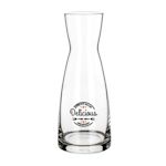 A 1 litre glass bottle available to be printed with a custom logo or image on the side at Helloprint