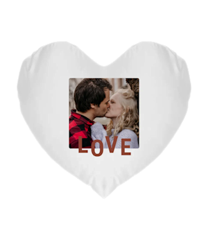 Coussin photo en forme de coeur