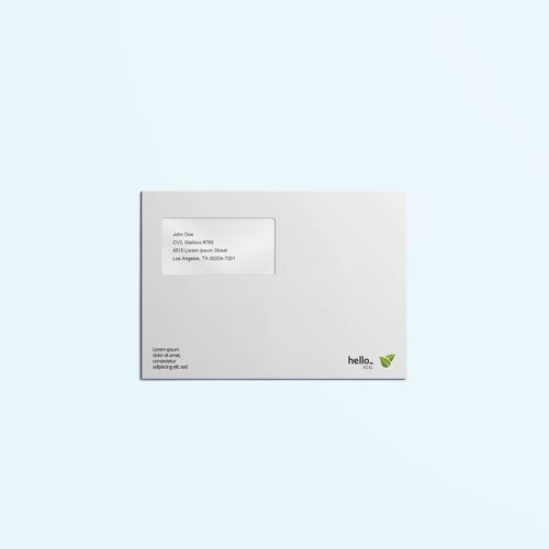 Envelopes from recycled paper with an address window, available at Quinnstheprinters