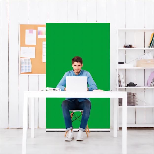 Green screen roll-up banner