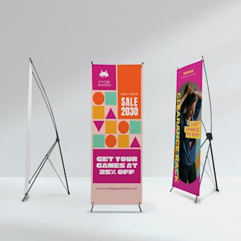 Banners with X frame