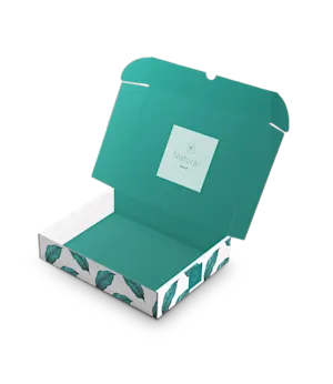 Boîte d'expédition pelliculée avec rabat