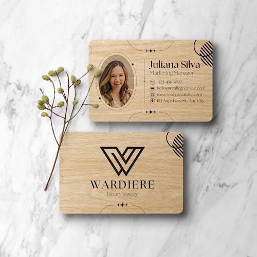 Houten visitekaartjes