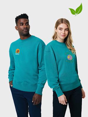 Relaxte gerecyclede katoenen trui met ronde hals