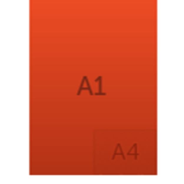 A1 Klapprahmen 594x841mm mit A4 kleiner Box in der rechten unteren Ecke von HelloPrint