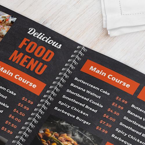 Spiral-bound Menus