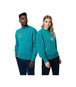 Pull relax en coton recyclé à col ras du cou