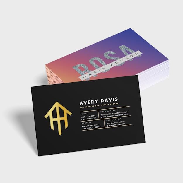 Cartes de visite avec finitions spéciales