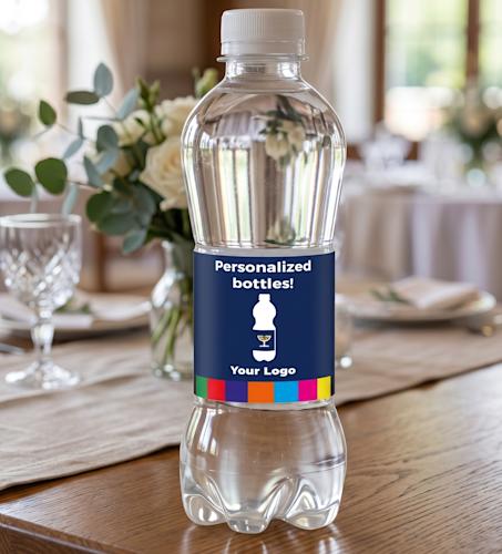 Waterfles met mat of glanzend etiket