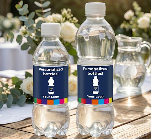 Waterfles met mat of glanzend etiket