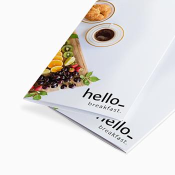 Cartas de menú para restaurantes con dos pliegues