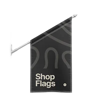 Printed Shop flags with your shop logo for a custom communication - available at HelloPrint