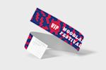 Purple and red printed wristband
