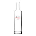 A 75 CL glass bottle available to be printed with a custom logo or image on the side at Helloprint for a cheap price