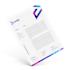 Image of letterheads with unique personalised design in full colour.